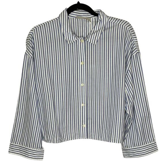 Everlane Tops - Everlane NWT Blue White Striped Button-Down Top 3/4 Sleeves Casual Comfort L